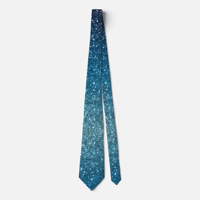 Corbata Purpurina Classic Luxury Sparkly Ocean Blue Ombre (Anverso)