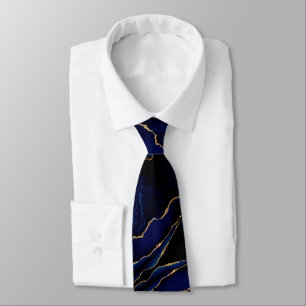 Corbata Purpurina de Cuello de la Marina Azul Oro
