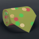 Corbata purpurina de oro elegante Navidades rojos verdes c<br><div class="desc">Diseño elegante con purpurinas de oro falso,  Navidades rojos y verdes.</div>