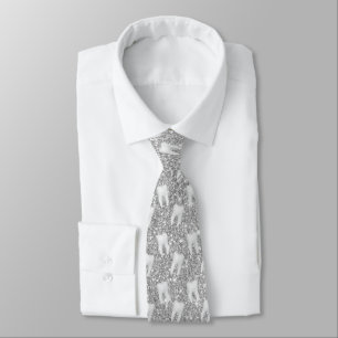 Corbata Purpurina de plata del modelo dental del diente