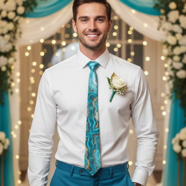 Corbata Purpurina de turquesa y oro Agate Nece (Subido por el creador)