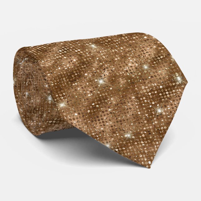 Corbata Purpurina marrón (Enrollado)
