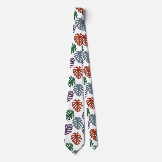 Corbata Purpurina Monstera Neck Tie (Anverso)