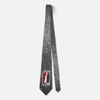 Corbata Purpurina negro y rojo personalizado jugador de ba