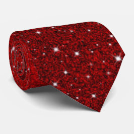 Corbata Purpurina Rojo esparcido y estrellas elegante de c