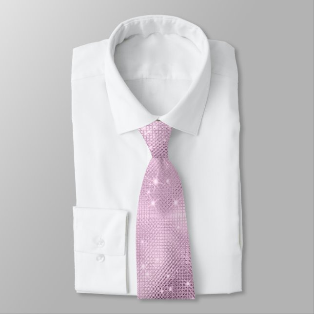 Corbata Purpurina rosa y blanco (Atado)