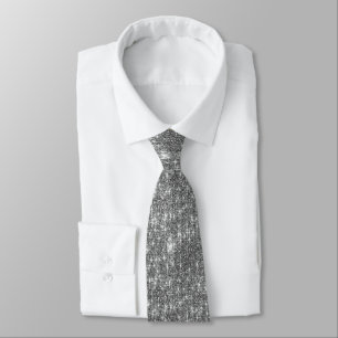 Corbata Purpurina Silver Sparkly Bling