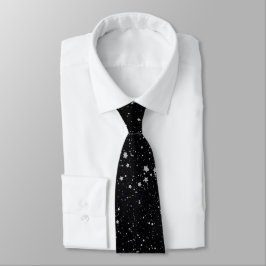 Corbata Purpurina Stars2 - Negro de plata