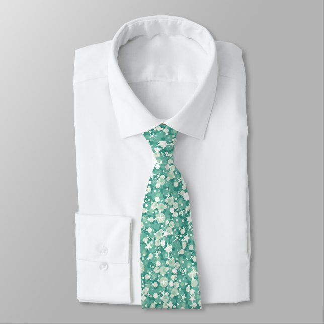 Corbata Purpurina Verde Y Blanco De Mint (Atado)