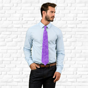 Corbata Purpurina Violeta Brillante De Lujo