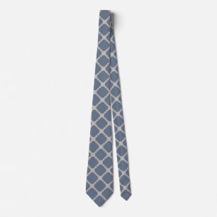Corbata Quatrefoil azul-gris