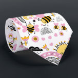 Corbata Queen BEES BFF, Baby Girl, Girly Gifts Pink<br><div class="desc">Estamos entusiasmados y zumbando con estos super adorables regalos de Save the Bee, artículos decorativos y accesorios. Los campos de plantilla de texto le permiten agregar su propio slogan, salven la frase de abejas, cito, divertido, amigable, de sensibilización. ¿Qué podría alegrar más tu día que esto? Todos los regalos de...</div>