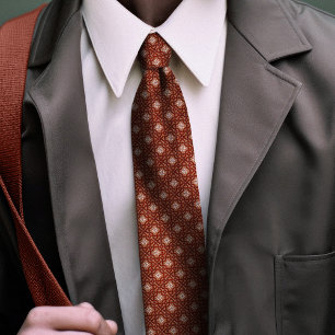 Corbata Quemado Naranja William Morris Floral Estrella Dor