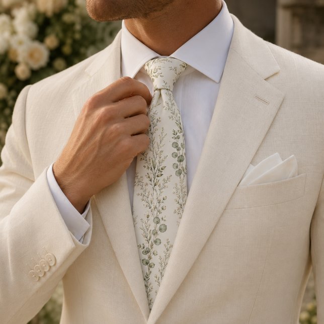 Corbata Quiet Luxury Salvia Eucalipto Flor Silvestre (Subido por el creador)