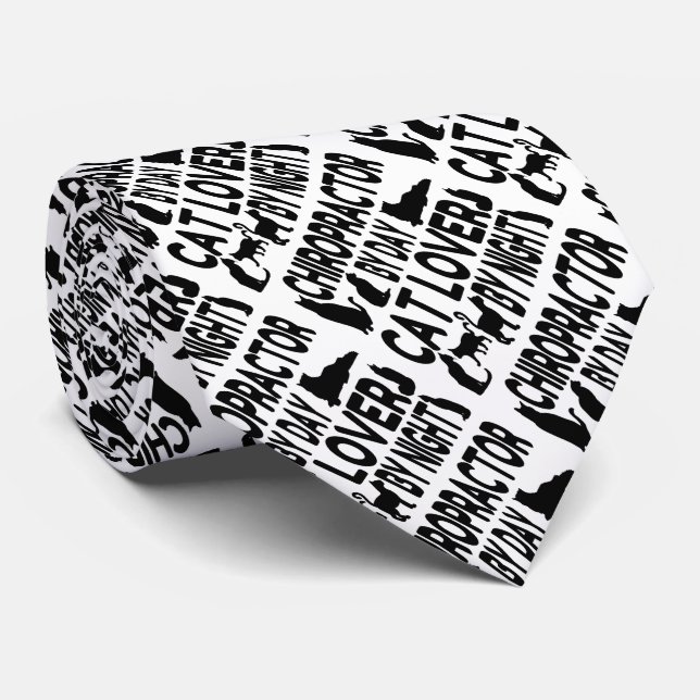 Corbata Quropráctico Cat Lover (Enrollado)