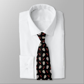 Corbata RAB Rockabilly Sugar Skulls Rosas en Black II
