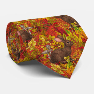 Corbata Rabbit otoñal en rojo
