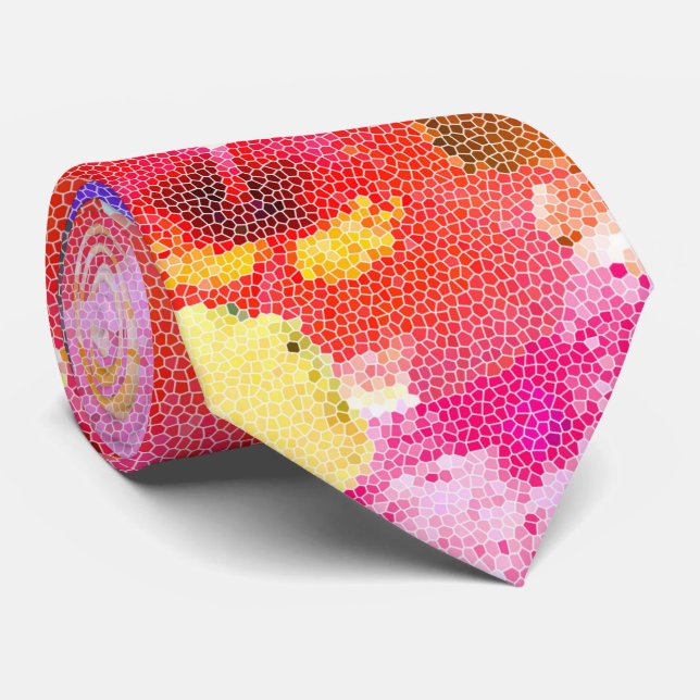 Corbata "Radiancia en Bloom: Hibiscus en vidrio manchado (Enrollado)