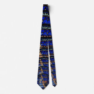 Corbata Radiando II Natividad Vidrio Estampado Azul