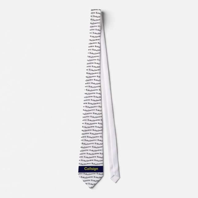 Corbata Radio amateur y Rótulo de llamada azul oscuro (Anverso)