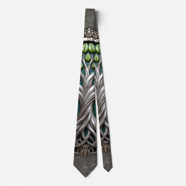 Corbata Raíces de plata de la eternidad – Árbol de la vida (Anverso)