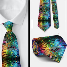 Corbata Rainbow Circuit Board Necktie – Colorful Tech Geek