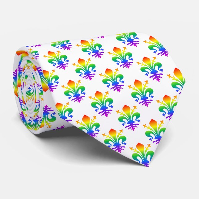 Corbata Rainbow Fleur-de-lis (Enrollado)