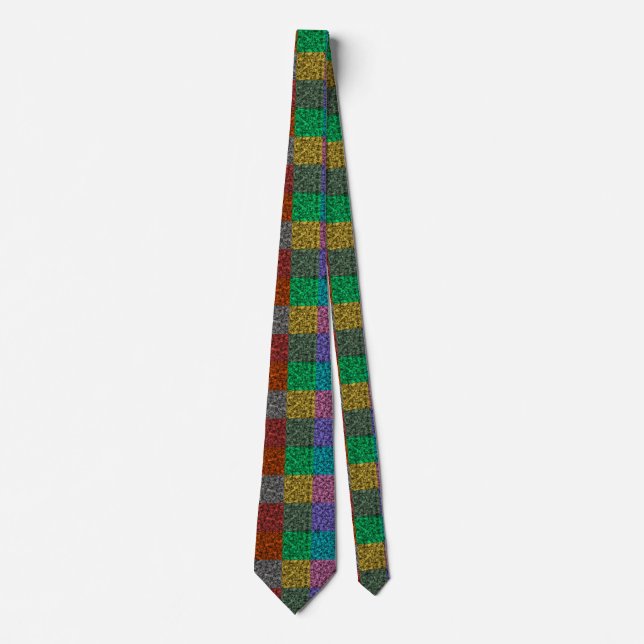 Corbata Rainbow Glitter Plaid (Anverso)
