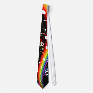 Corbata Rainbow White Music escribe sobre negro