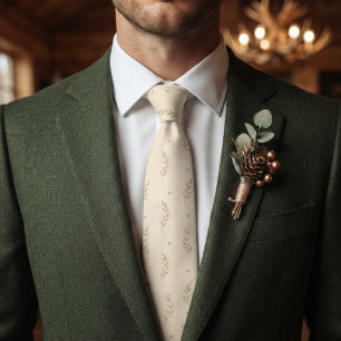 Corbata Rama de Laurel Dorado para Boda