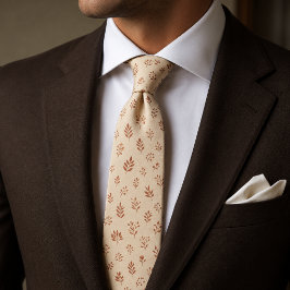 Corbata Ramas Botánicas de Terracota Minimalista de Otoño