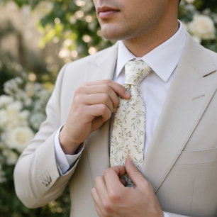 Corbata Ramas Botánicas Minimalistas