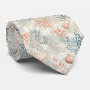 Corbata Ramas de Coral Sofisticadas - Suave Concha Marina