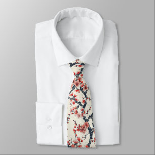 Corbata Ramas de flor de cerezo de coral marfil floral asi