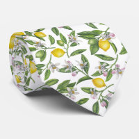 Ramas de limón con flores y fruta en blanco
