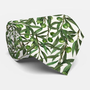 Corbata Ramas de olivo blanquecinas