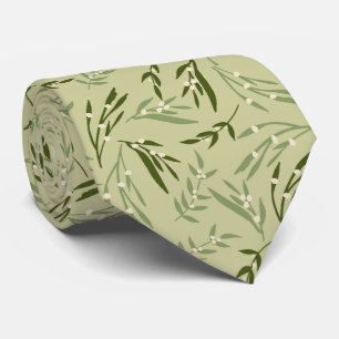 Corbata Ramas frutos y hojas de muérdago