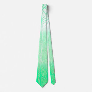 Corbata Ramas Verdes Menta Niebla Helada
