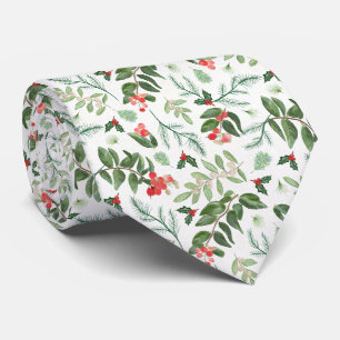Corbata Ramas y bayas de árbol de Navidad