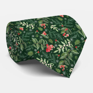 Corbata Ramas y bayas de árbol de Navidad