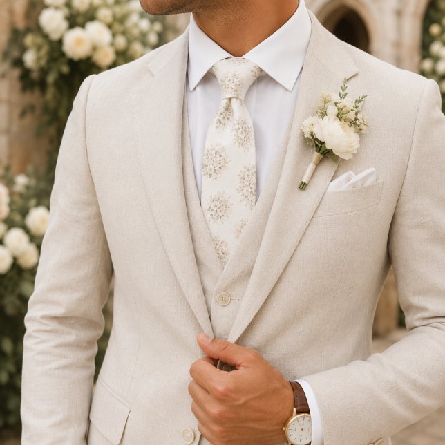 Corbata Ramo Floral Crema Marfil (Subido por el creador)