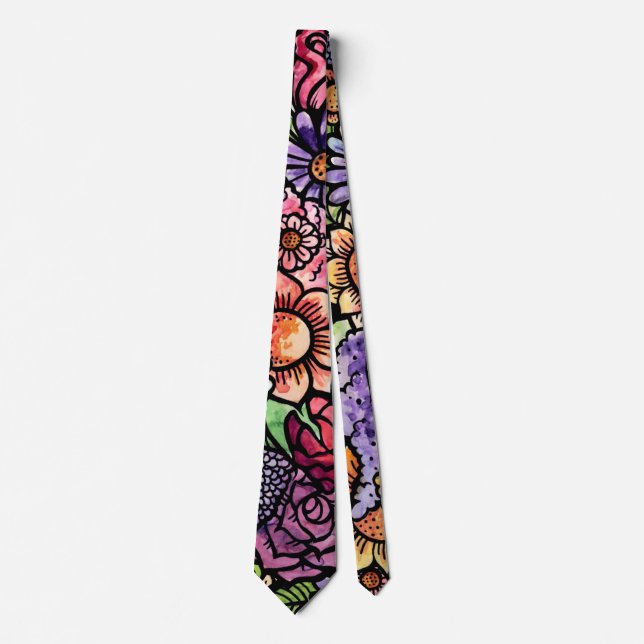 Corbata Ramo Floral Flor de Primavera (Anverso)