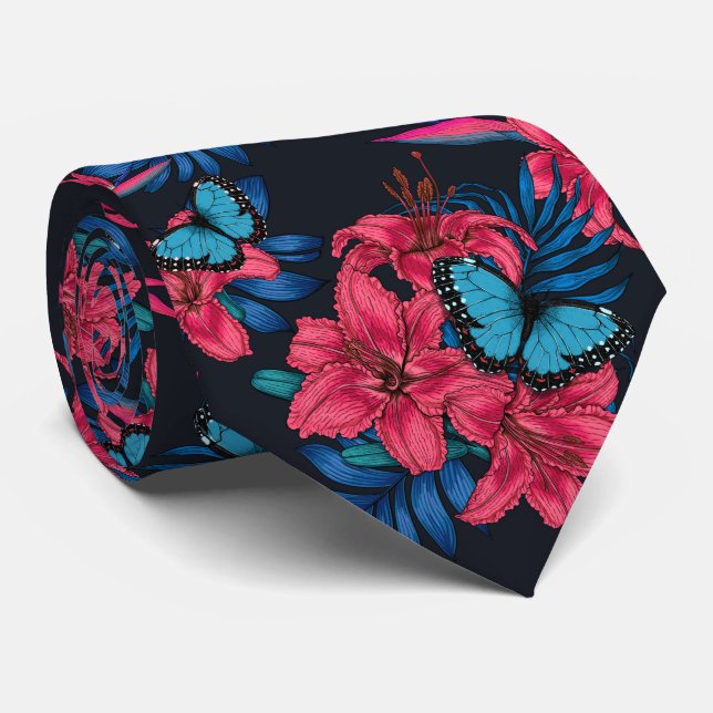 Corbata Ramo tropical (Enrollado)