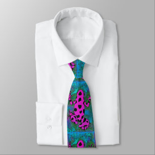 Corbata Rana rosa caliente con puntos negros