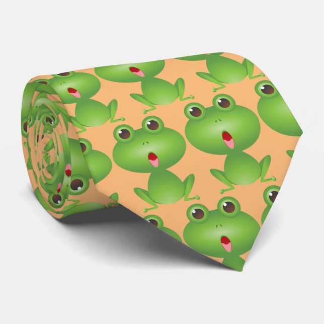 Corbata Ranas verdes cortan el lazo del cuello (Enrollado)
