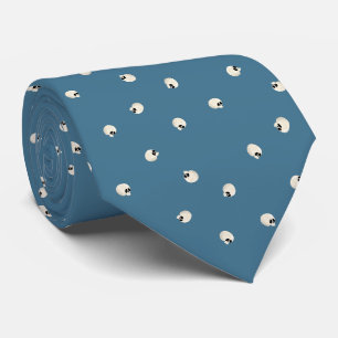 Corbata Random Cute Kawaii Skull Dots azul pálido