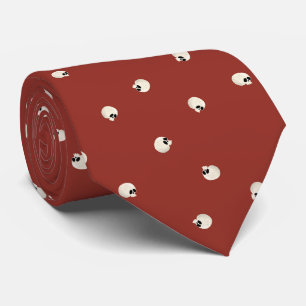 Corbata Random Cute Kawaii Skull Dots red