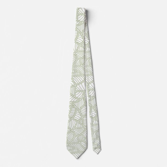 Corbata Random Leaf Mosaic Pale Green (Anverso)