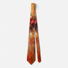 Corbata Rapsodia floral ámbar abstracta