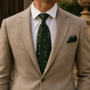 Corbata Raqueta de tenis de dinero antiguo Country Club ve
